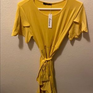 Yellow ruffle summer dress